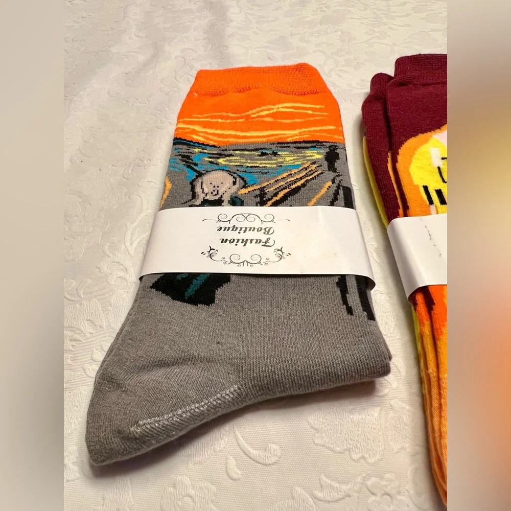 Vibrant Artistic Socks Collection - Set of 4 Pairs